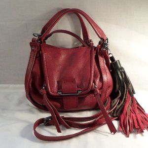 Kooba Mini Jonnie Red Leather Shoulder Shopping Bag